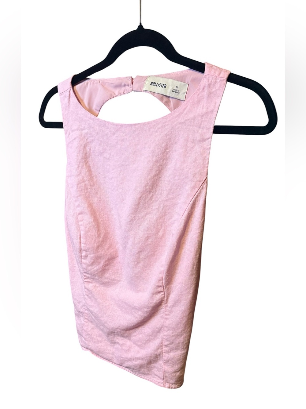 Hollister Pink Open Back Tie Tank Top Size Medium Costal
